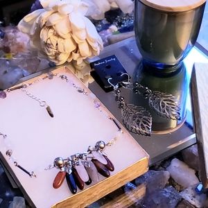 Chakra semiprecious stones necklace set